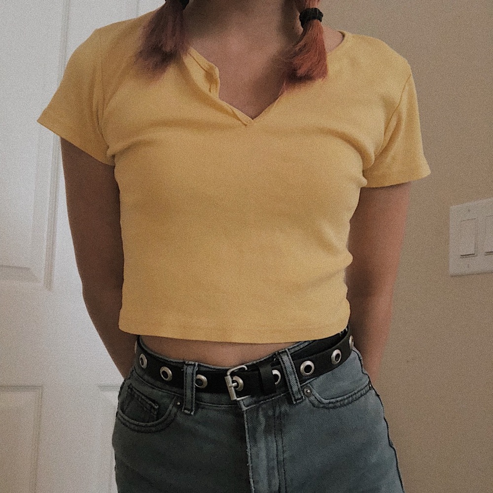 Brandy Melville (John Galt) Yellow crop top